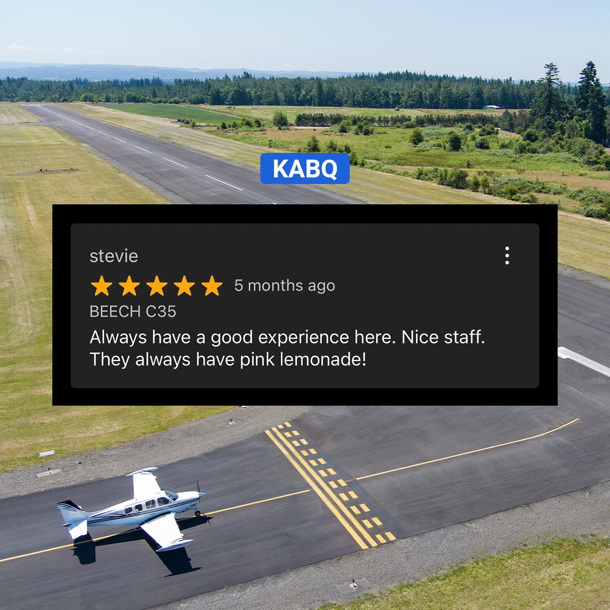 a series of 5 airport comments and reviews