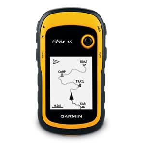 010-00970-00 Garmin Fond cartographique mondial Jaune/Noir avec piles Basics eTrex 10 GPS portable de randonnée 