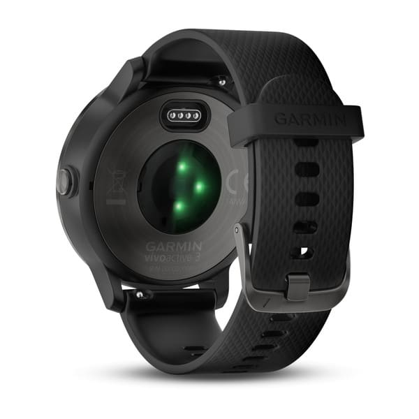 Garmin Vivoactive 3 Music GPS Smartwatch Black with Silver Hardware 010-01985-01 