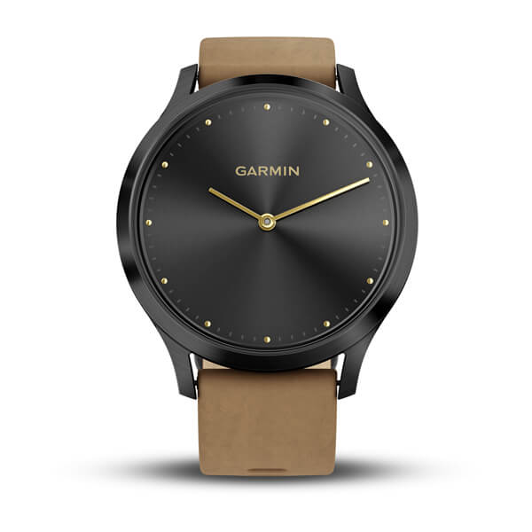 Garmin Vivomove HR Hybrid Smartwatch Black with Dark Brown Strap 