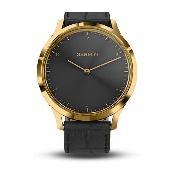 Garmin Vivomove HR Premium Rose Gold with black silicone strap 