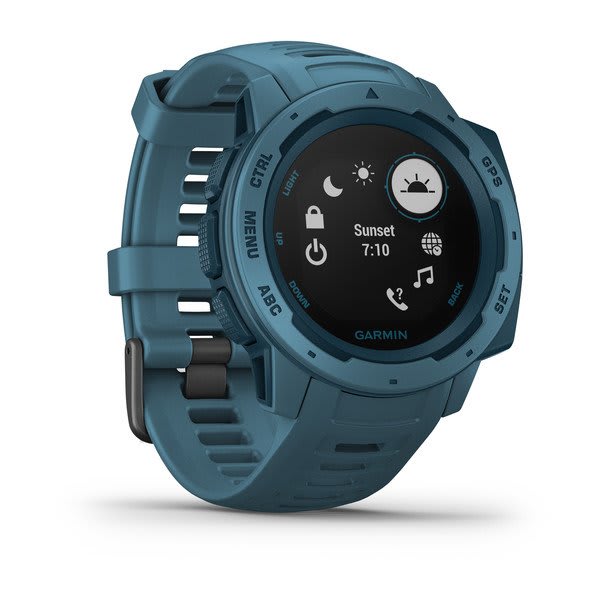 Garmin Garmin Instinct Solar Solar-Powered Fitness Smartwatch Blue C Grade 