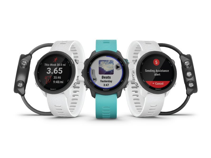 Garmin Forerunner 245 GPS Running Smartwatch with Included Wearable4U 3 Straps Bundle Berry 010-02120-01, Khaki/Red/White 