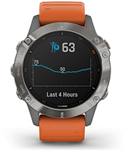 Achat Montre connectée Garmin fenix 6 Sapphire avec bracelet orange  010-02158-14