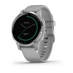 Garmin vivoactive 4S, Smaller-Sized GPS Smartwatch, Features  Music, Body Energy Monitoring, Animated Workouts, Pulse Ox Sensors and  More, Silver with Gray Band (Renewed) : Electronics