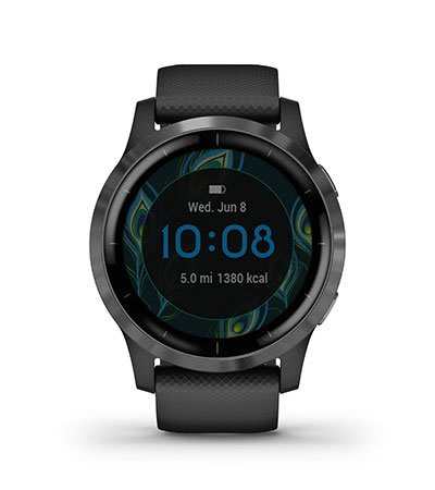 Garmin 010-02174-01 Vivoactive 4, GPS Smartwatch, Features Music, Body  Energy Monitoring, Animated Workouts, Pulse Ox Sensors and More, Silver  with Gray Band 