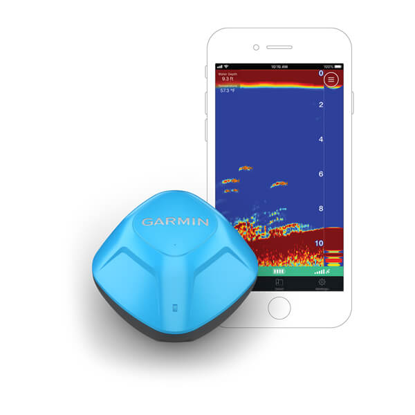auswerfbares Echolot für 2D-Echolotbilder von Wasseruntergrundstücken & Fischen vom Ufer aus GPS für eigene Angelkarten mit Tiefenlinien Anzeige in der Striker Cast App. Garmin Striker Cast GPS 