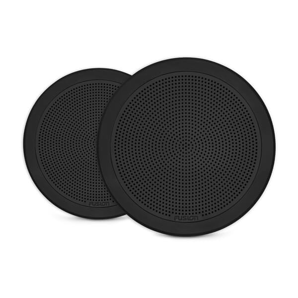 Square Black Pair 7.7 200-Watt Flush Mount Speakers Fusion FM Series Marine Speakers a Garmin Brand 