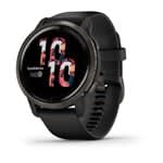 Garmin Venu 2, GPS Smartwatch with Advanced Health Monitoring and Fitness  Features, Slate Bezel with Black Case and Silicone Band , 27.9 mm