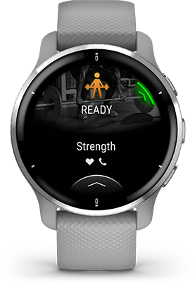  Garmin 010-02430-00 Venu 2, GPS Smartwatch, Advanced Health  Monitoring, Fitness Features, Silver Bezel with GraniteBlue Case and  Silicone Band : Electronics