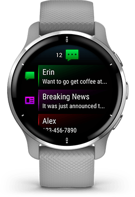 Garmin watch with store text messages