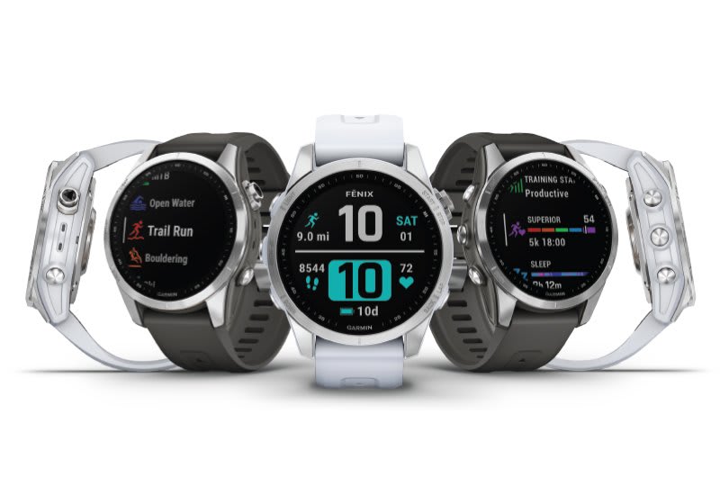  Garmin Fenix 7S Sapphire Solar Edition, Rugged GPS Adventure  Touchscreen Smartwatch with Health/Wellness Features, Dark Bronze Titanium  with Shale Gray Band and Signature Series Charging Stand Bundle :  Electronics