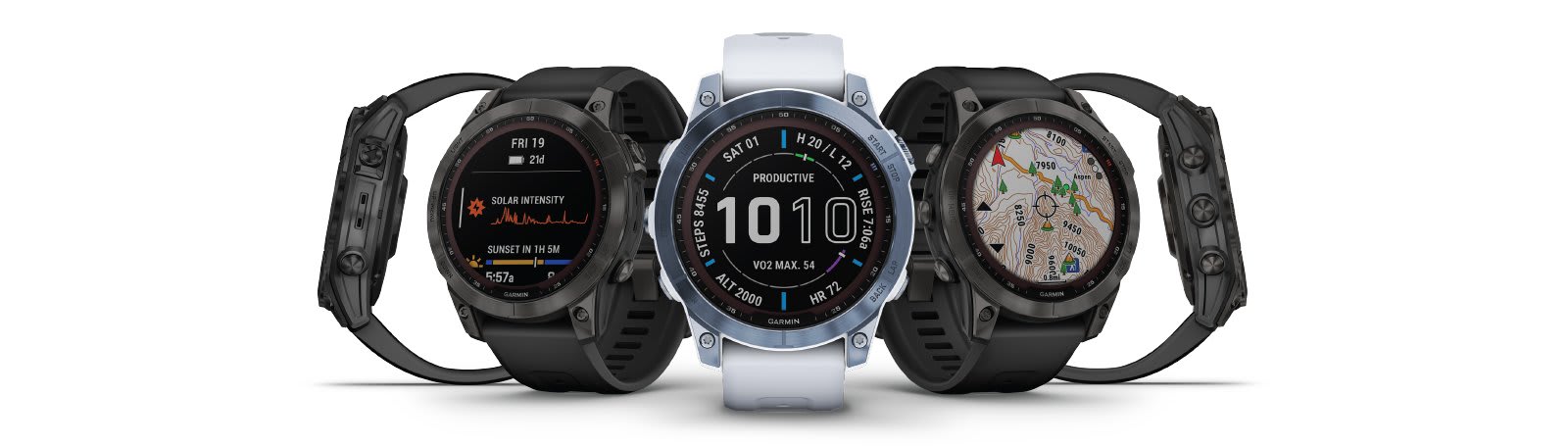  Garmin fenix 7 Sapphire Solar, adventure smartwatch, with Solar  Charging Capabilities, rugged outdoor watch with GPS, touchscreen, wellness  features, mineral blue DLC titanium whitestone band : Electronics