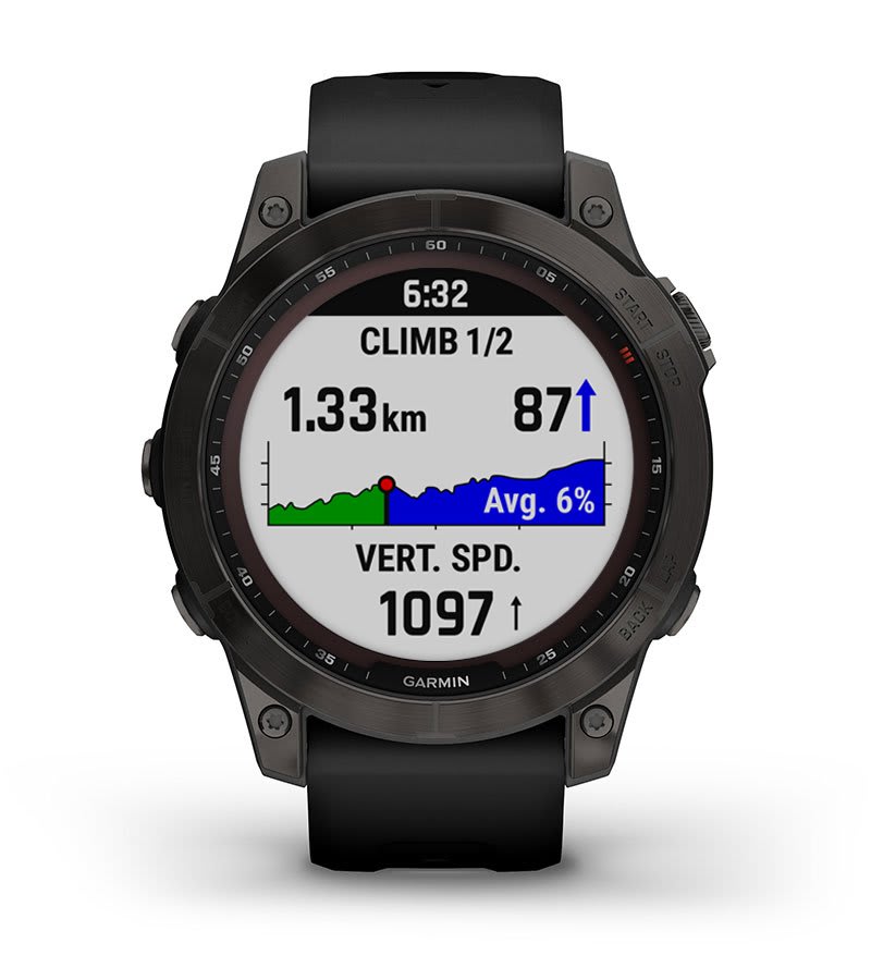 fēnix® 7X Pro Sapphire Solar Edition – Titane avec revêtement en Carbon  Gray DLC et bracelet noir – Garmin Store FR