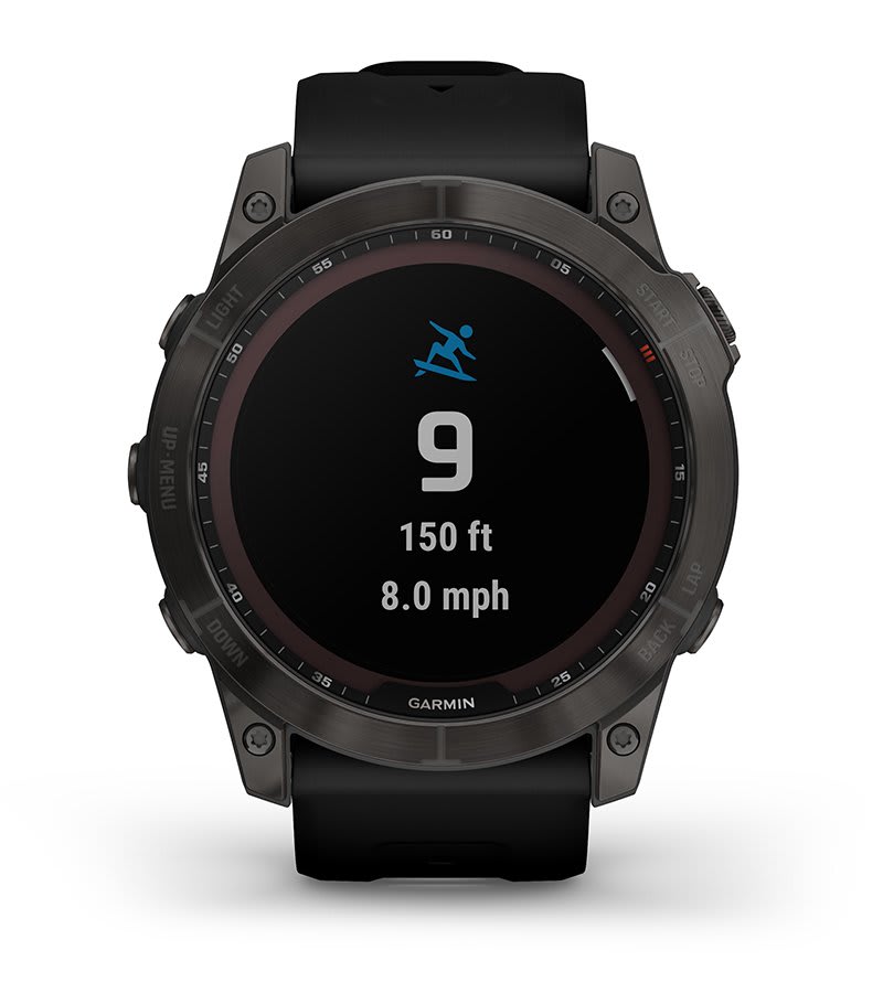  Garmin Fenix 7X Solar Edition Reloj inteligente gris pizarra  con correa negra (2.008 in) + soporte de carga de reloj + adaptador USB  para coche/pared + kit de limpieza 6TH AVE +