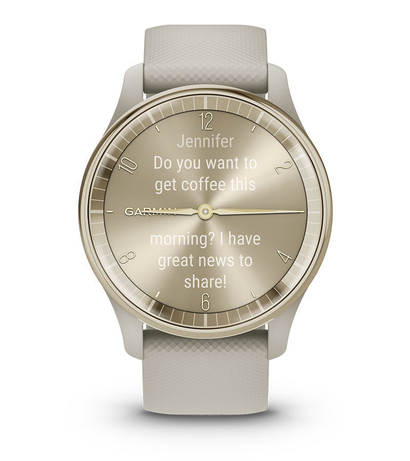  Garmin vívomove Trend, Stylish Hybrid Smartwatch, Long-Lasting  Battery Life, Dynamic Watch Hands and Touchscreen Display, Ivory :  Electronics