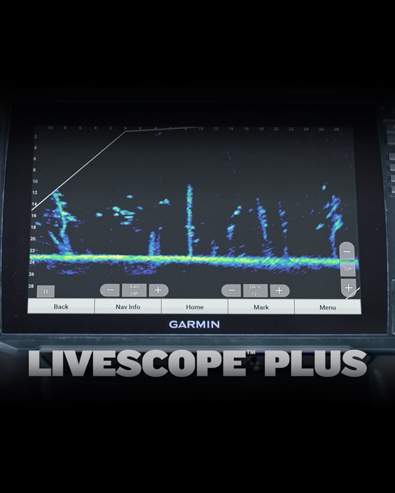Clear Vision Vivid Color Target Separation Sharp Sonar Images LiveScope™ Plus System with GLS 10™ and LVS34 Transducer 
