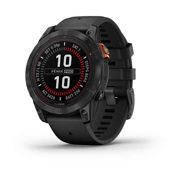 Garmin Fenix 7X Pro Solar - Slate Grey Stainless Steel, Black Band