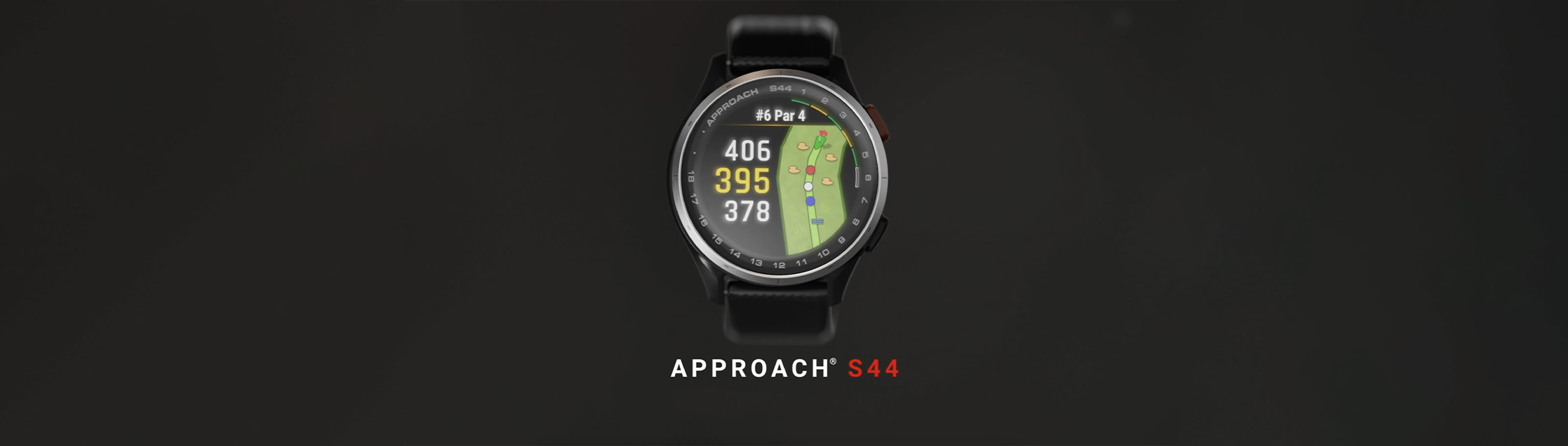 Approach S44 - 43 mm, Silicone, Black. GARMIN