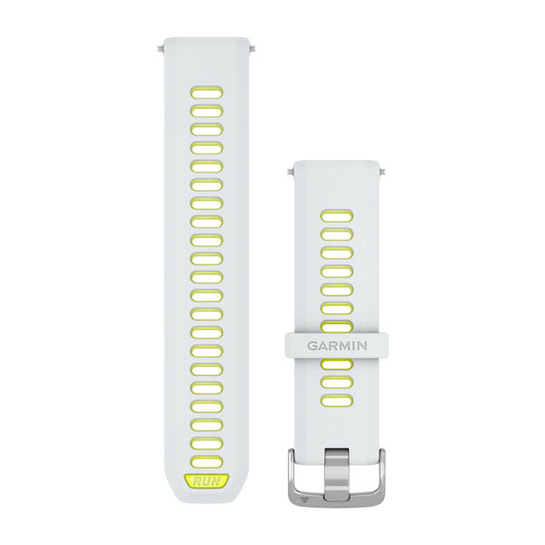 Forerunner® Watch Bands (22 mm), Whitestone/Translucent Amp Yellow with Silver Hardware