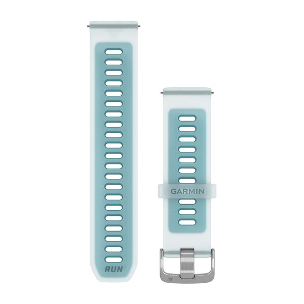 Quick Release Bands (22 mm), Translucent Whitestone/Turquoise with Silver Hardware