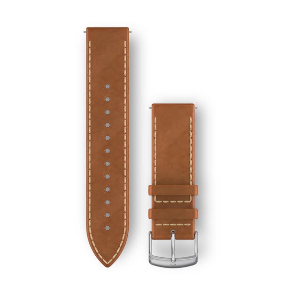 Quick Release Bands (20 mm), Tan Italian Leather with Silver Hardware