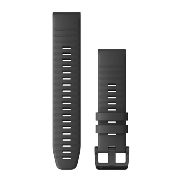 QuickFit® 22 Watch Bands, Slate Gray Silicone with Black Hardware