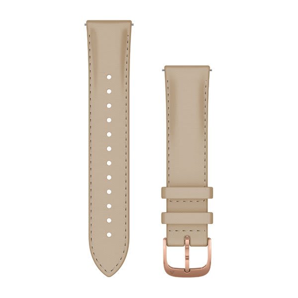 Quick Release Bands (20 mm), Light Sand Italian Leather with 18K Rose Gold PVD Hardware