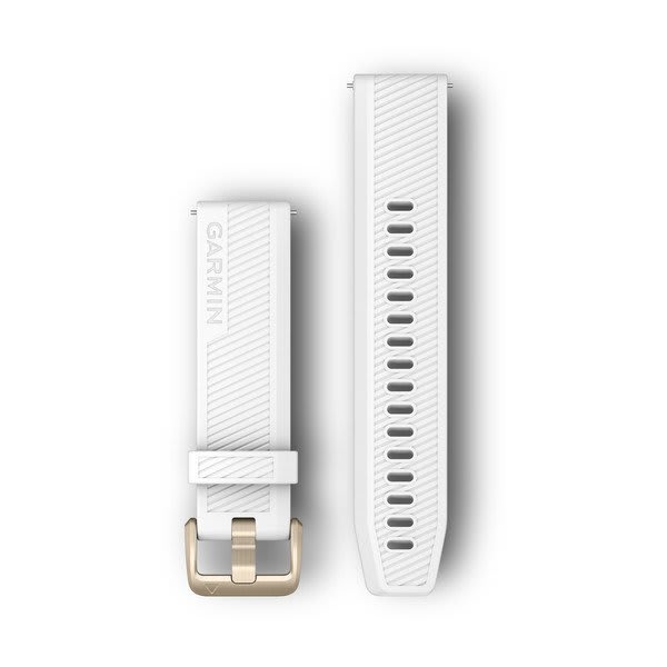 Quick Release Band, White Silicone with Light Gold Hardware