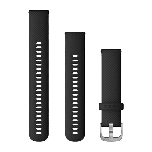 Quick Release Bands (20 mm), Black with Silver Hardware