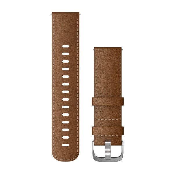 Quick Release Bands (22 mm), Brown Italian Leather with Silver Hardware