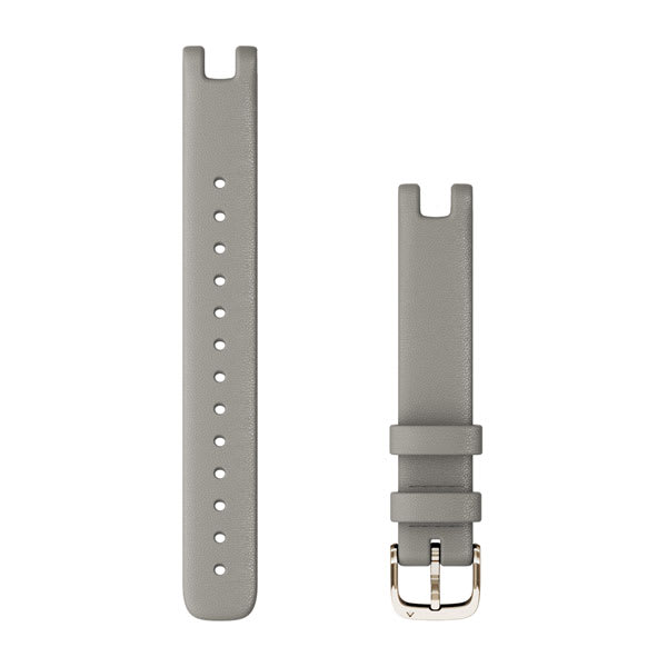 Garmin Lily Bands (14 mm) Braloba Gray Leather with Cream Gold Hardware