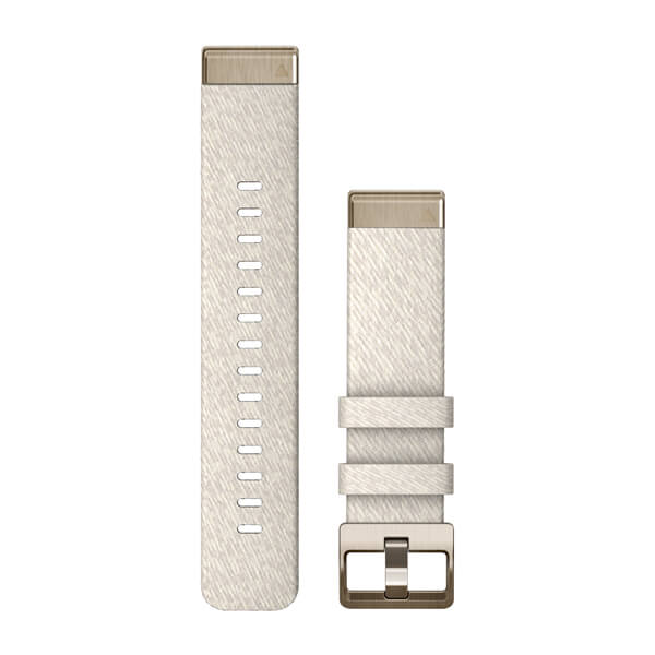 QuickFit® 20 Watch Bands, Cream Heathered Nylon with Cream Gold Hardware