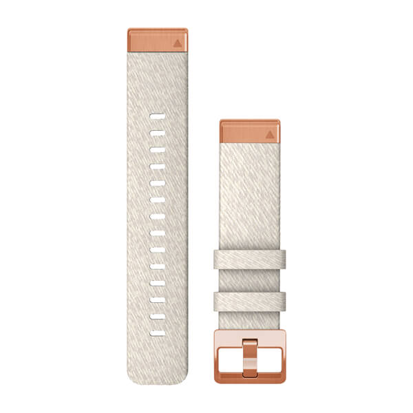 QuickFit® 20 Watch Bands, Cream Heathered Nylon with Rose Gold Hardware