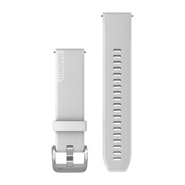 Quick Release Bands (20 mm), White with Polished Silver Hardware