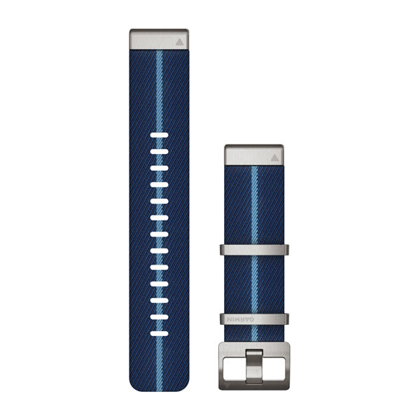 QuickFit® 22 Watch Straps, Striped Jacquard-weave Nylon Strap, Indigo