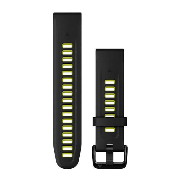 QuickFit® 20 Watch Bands, Black/Electric Lime Silicone