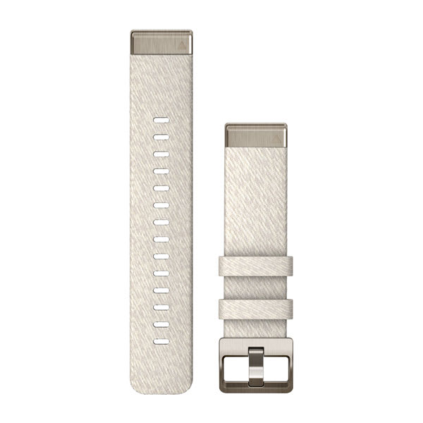 QuickFit® 20 Watch Bands, Cream Heathered Nylon with Soft Gold Hardware