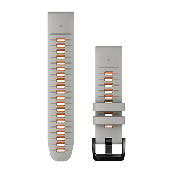 Quickfit 22 mm Watch bands, Fog Grey/Ember Orange Silicone