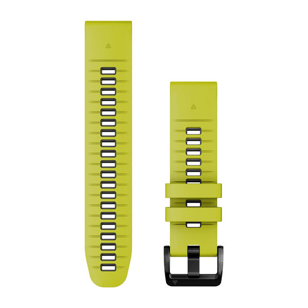 Quickfit 22 mm Watch bands, Electric Lime/Graphite Silicone