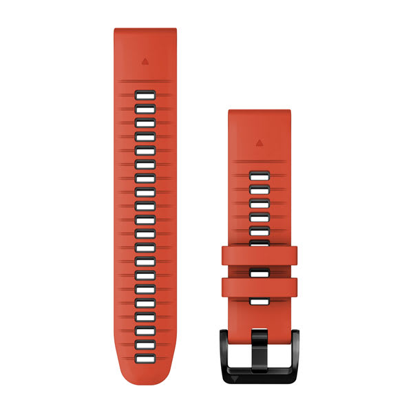 Quickfit 22 mm Watch bands, Flame Red/Graphite Silicone