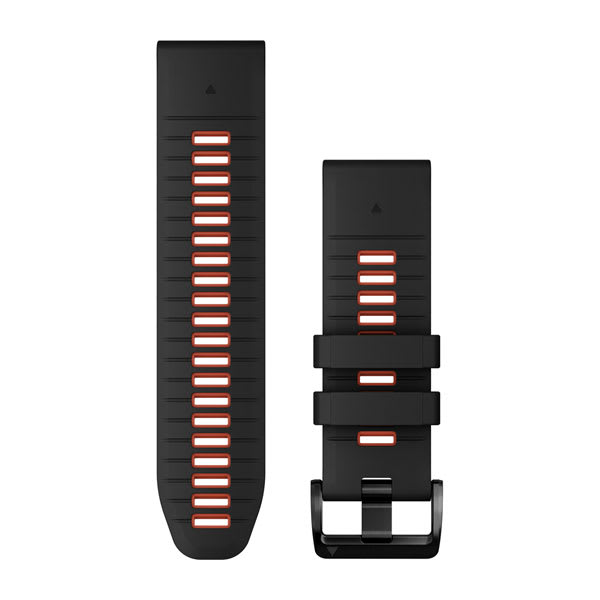 QuickFit® 26 Watch Bands, Black/Flame Red Silicone