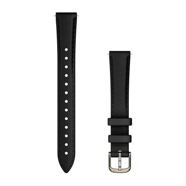 Lily® 2 Bands (14 mm), Black Leather with Cream Gold Hardware