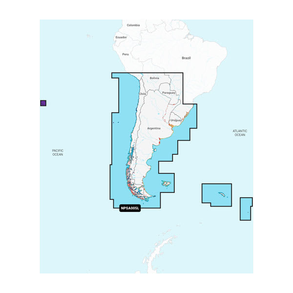 Garmin - Navionics Marine Charts  Chile, Argentina & Easter Island