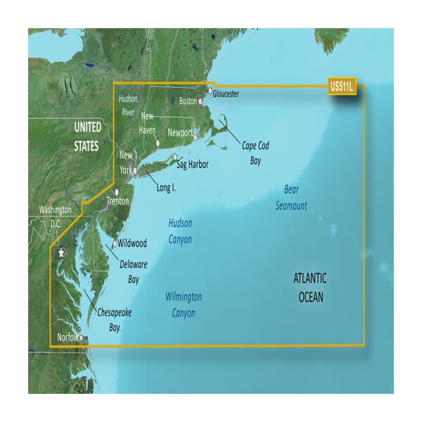 Saks kromatisk klasse U.S., Boston, MA to Norfolk, VA Coastal Charts | Garmin
