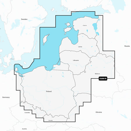 Garmin Navionics+ Baltijos jūros rytinės pakrantės žemėlapiai