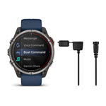 quatix 8 – 47 mm, AMOLED, Sapphire Titanium, captain blue szilikon szíjjal (ED XD)