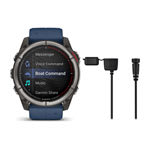 quatix 8 – 47 mm, AMOLED, Sapphire Titanium, captain blue szilikon szíjjal (ED XD)