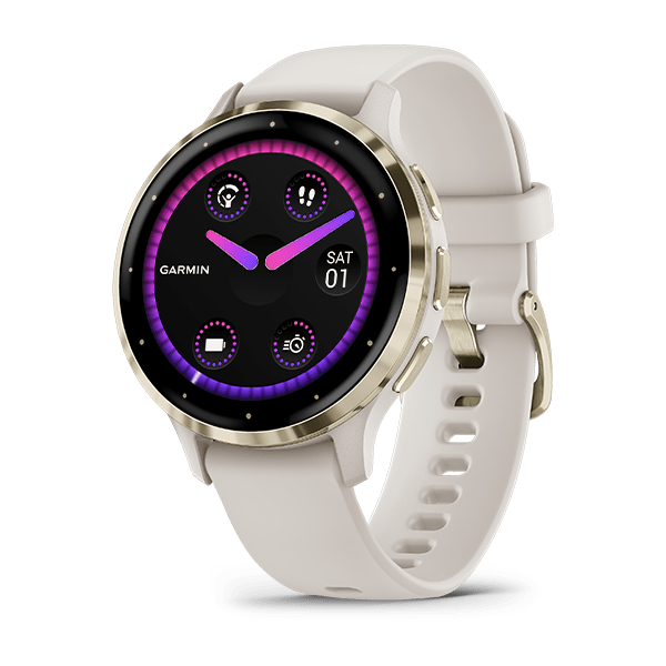 Garmin Venu 3S zsálya, ezüst kerettel, szilikon szíjjal (010-02785-01)
