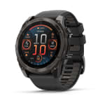 fenix 8 51mm AMOLED Sapphire, karbonszürke DLC titanium, fekete/sötétszürke szilikon szíjjal (ED XD)